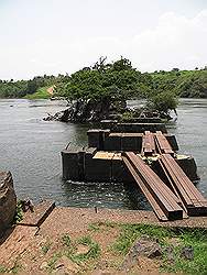 Jinja: source of the nile - hier waren de Ripon Falls