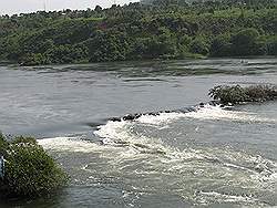 Jinja Nile resort - hut naast het resort; mooi uitzicht over de Nijl