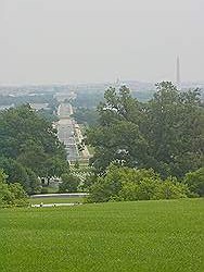 Arlington cemetary - uitzicht bij Arlington House, de toegangsweg vanaf de stad