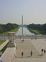 Het Lincoln Memorial - uitzicht over de spiegelvijver
