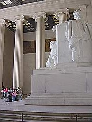 Het Lincoln Memorial - het beeld van Abraham Lincoln