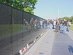 Het Vietnam veterans memorial - erg druk in het weekend voor memorial day