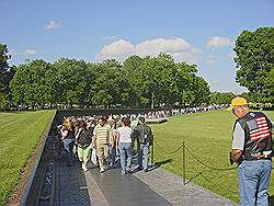 Het Vietnam veterans memorial - erg druk in het weekend voor memorial day